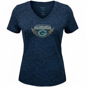 Philosophy Black Textured rhinestone Wisconsin Green Bay packers nfl  Cotton Top